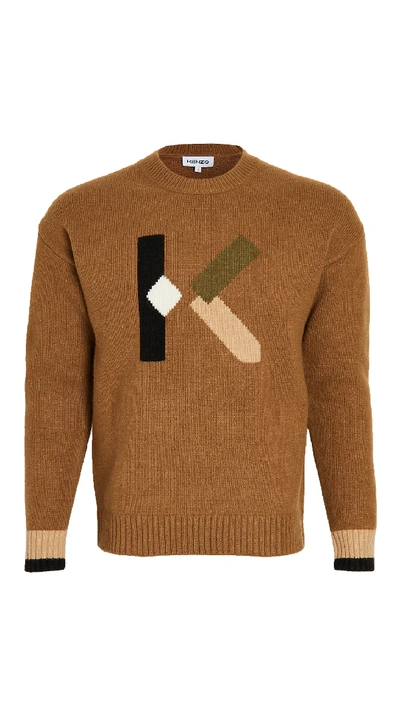 Shop Kenzo K Sweater In Dark Camel