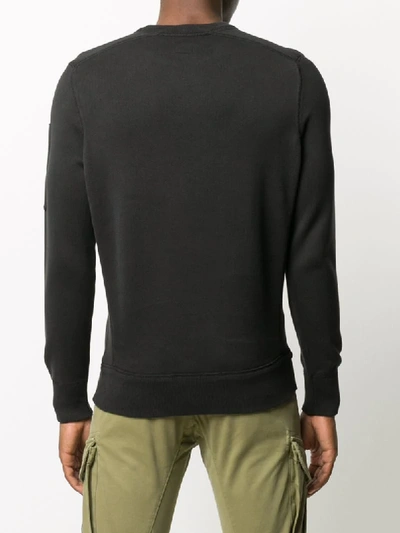 Shop C.p. Company Lens Detail Cotton Sweatshirt In Black