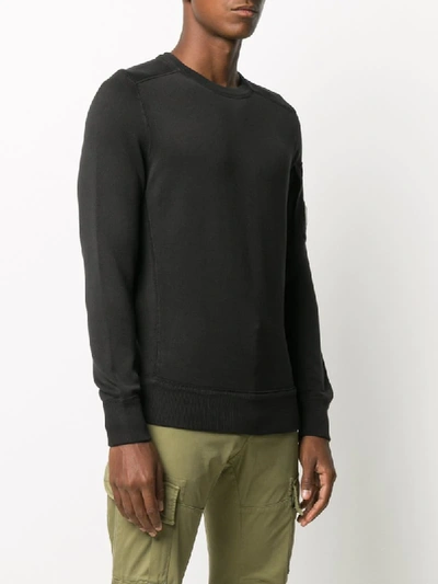 Shop C.p. Company Lens Detail Cotton Sweatshirt In Black
