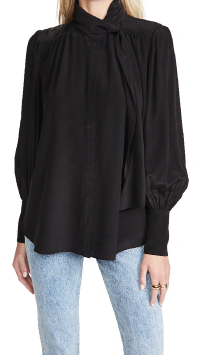 Shop Zimmermann Silk Billow Shirt In Black