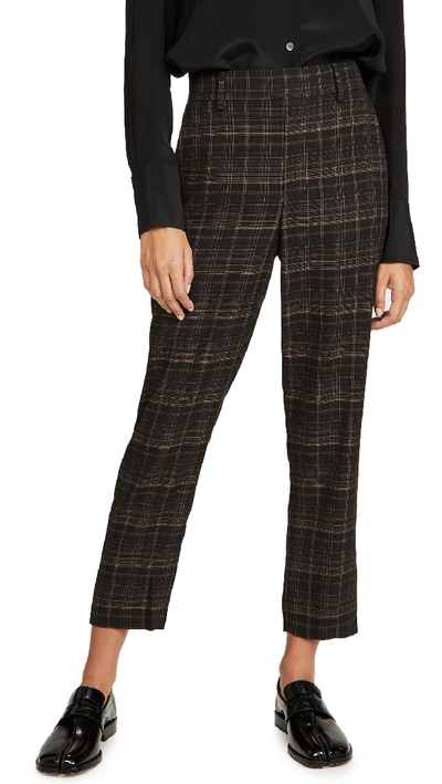 Shop Vince Classic Plaid Pull On Pants In Black