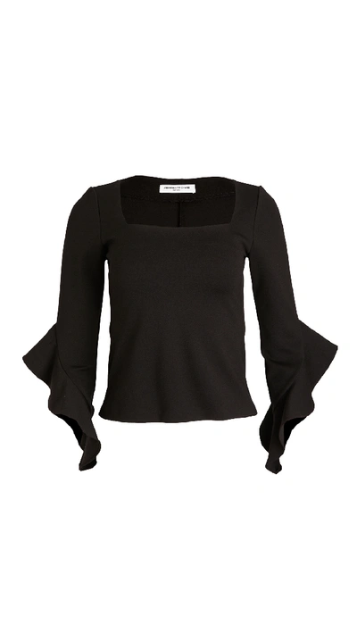 Shop Amanda Uprichard Frances Top In Black