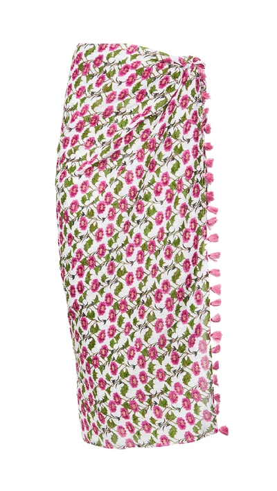 Shop Roller Rabbit Dakini Floral Sarong In Ivory