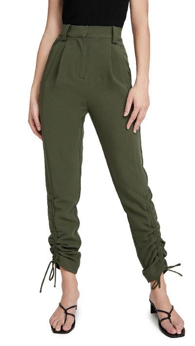 Shop Aje Interlace Pants In Olive