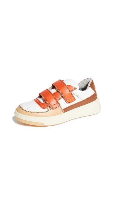 Shop Acne Studios Steffey Mix Sneakers In Brown/orange/white