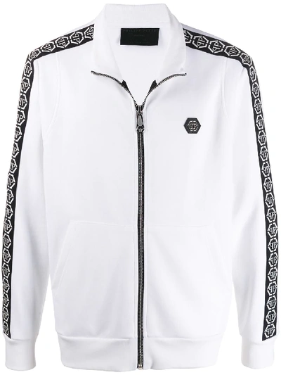 Shop Philipp Plein Hexagon Jogging Jacket In White