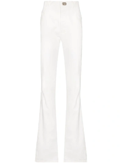 Shop Bottega Veneta High-rise Flared Jeans In White
