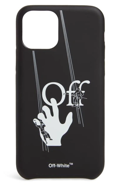 Shop Off-white Hand Logo Iphone 11 Pro Case In Black White