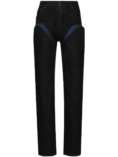 Shop Y/project Cut-out Straight-leg Jeans In Black
