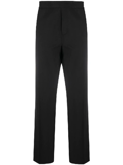 Shop Acne Studios Elasticated Waistband Straight-leg Trousers In Black