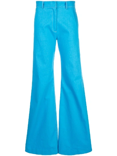 Shop Rosetta Getty Flared Tailored Trousers In Blue