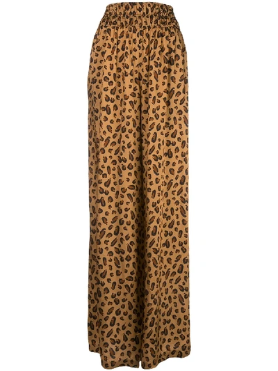Shop Rosetta Getty Oversized Leopard Print Trousers In Brown