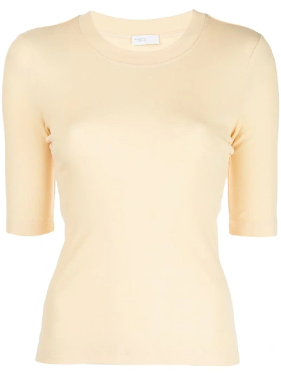Shop Rosetta Getty Short-sleeve Fitted T-shirt In Neutrals
