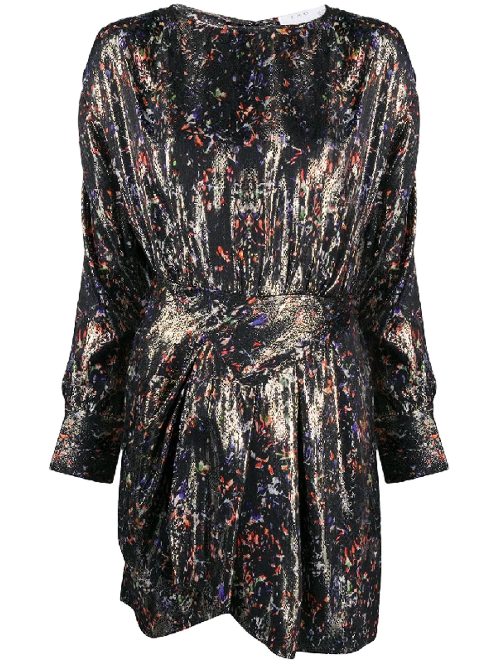 Iro Moseny Printed Silk blend Lame Mini Dress In Black Multico ModeSens