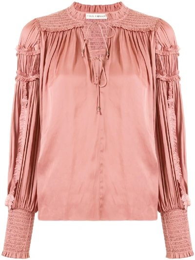 Shop Ulla Johnson Ruffle Trim Blouse In Pink