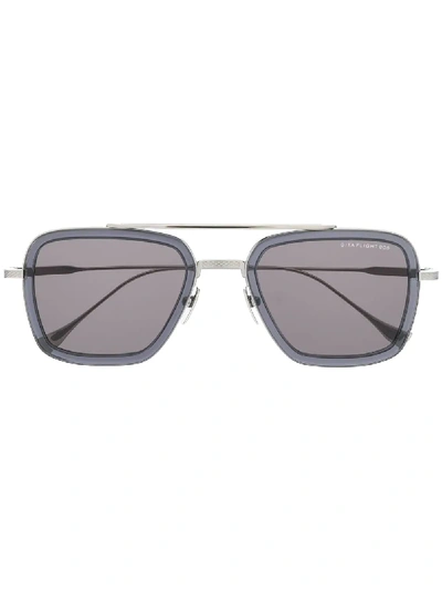 Shop Dita Eyewear Tinted Pilot Sunglasses In Silver