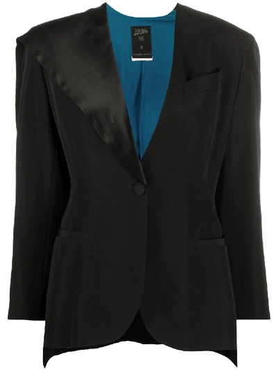 Pre-owned Jean Paul Gaultier 1990s Side-cape Blazer Jacket In Black