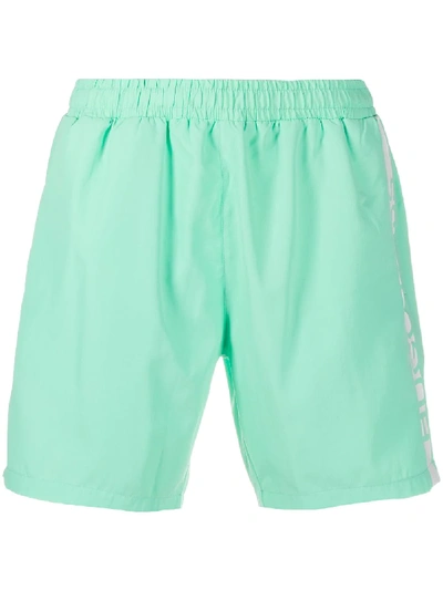 Shop Hugo Boss Logo-print Swim Shorts In Green