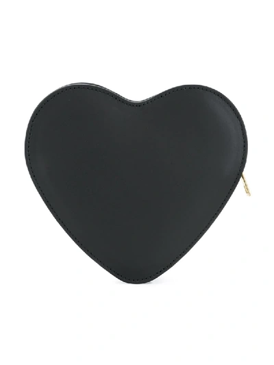 Shop Monnalisa Heart Shaped Shoulder Bag In Black
