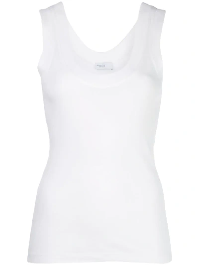 Shop Rosetta Getty U-neck Tank Top In White