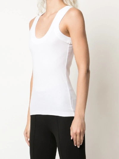 Shop Rosetta Getty U-neck Tank Top In White