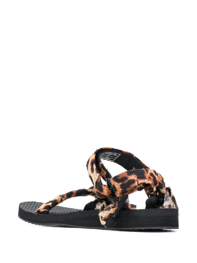 Shop Arizona Love Trekky Fun Leopard Sandals In Black