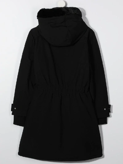 Shop Givenchy Teen Zipped Parka Coat In Black