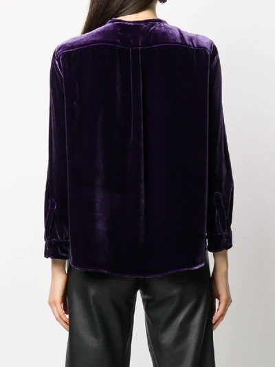 Shop Aspesi Velvet Shirt In Purple