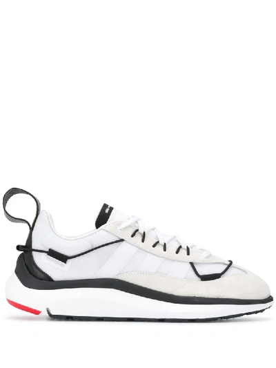 Shop Y-3 Panelled Sneakers In White