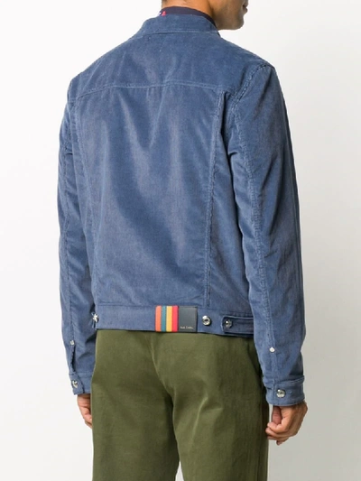 Shop Paul Smith Cotton Trucker Jacket In Blue