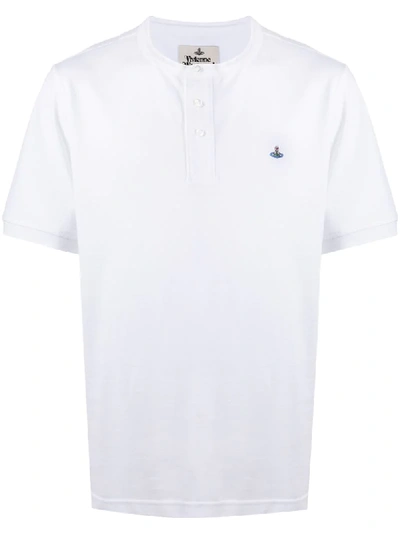 Shop Vivienne Westwood Logo Polo Shirt In White