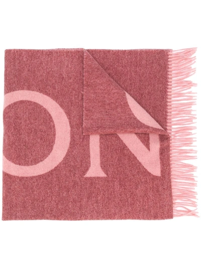 Shop Moncler Logo-print Scarf In Pink