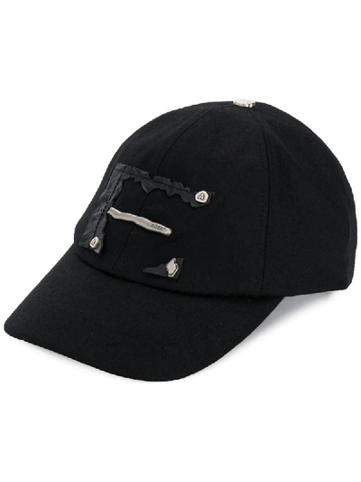 Shop Ader Error Ripped Patch Baseball Cap In Black