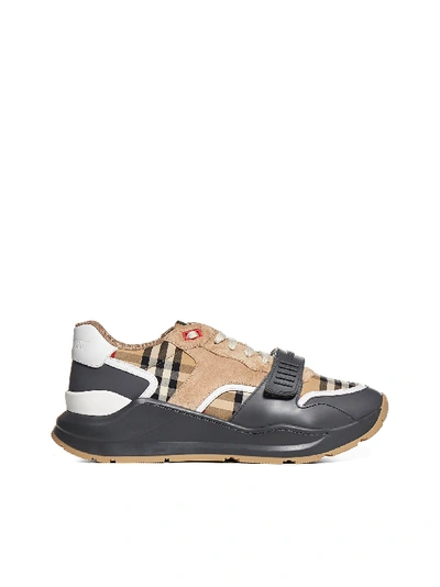 Shop Burberry Sneakers In Grey Archive Beige