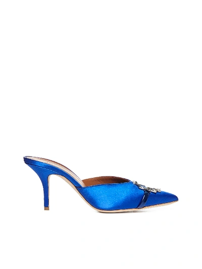 Shop Malone Souliers Missy 70 Satin Mules In Electric Blue