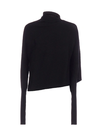 Shop Marques' Almeida Draped Viscose-knit Turtleneck In Black