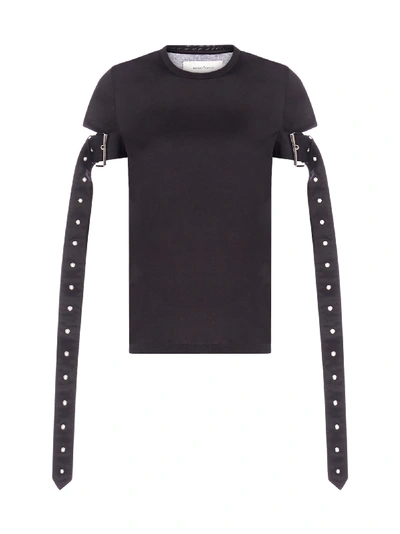 Shop Marques' Almeida Belt-sleeves Cotton T-shirt In Black