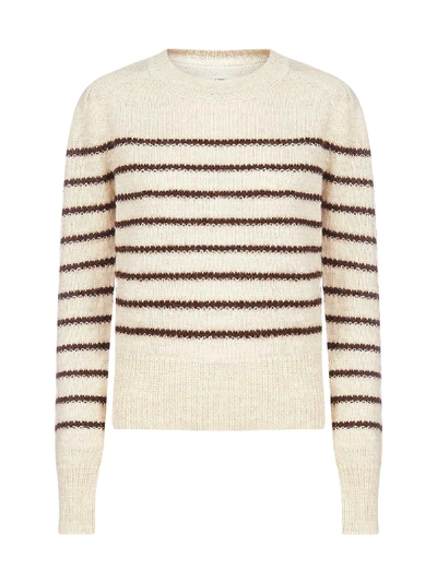 Shop Isabel Marant Étoile Kleef Striped Alpaca-blend Sweater In Brown Ecru