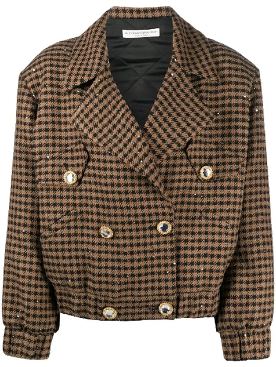 SEQUIN HOUNDSTOOTH BOMBER JACKET