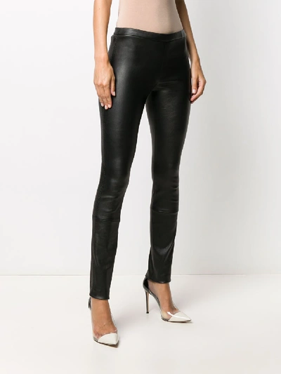 Shop Haider Ackermann Leather Leggings In Black