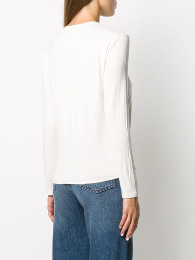 Shop Majestic Crewneck Sweater In White