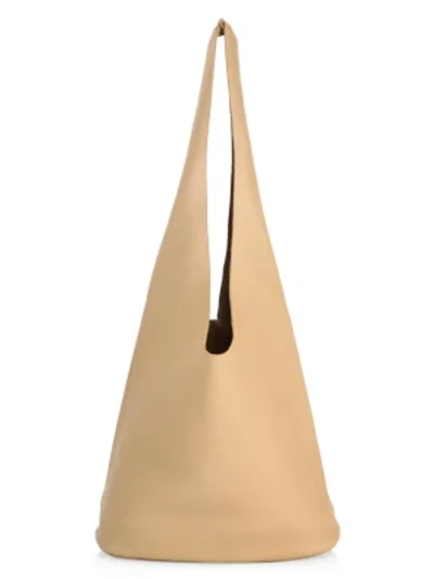 Shop The Row Bindle Leather Hobo Bag In Light Cuir