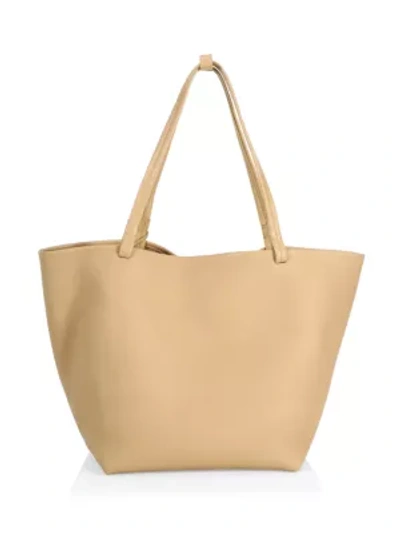 pre-loved] The Row Leather Trimmed Park Tote - Beige