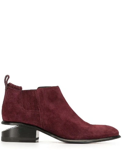 Shop Alexander Wang Kori Stretch Suede Boots In Red