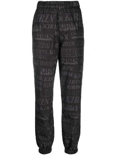 Shop Kirin Logo-print Straight-leg Track Pants In Black