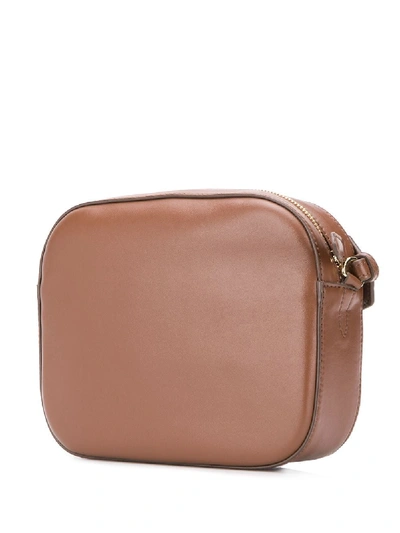 Shop Stella Mccartney Stella Logo Mini Crossbody Bag In Brown