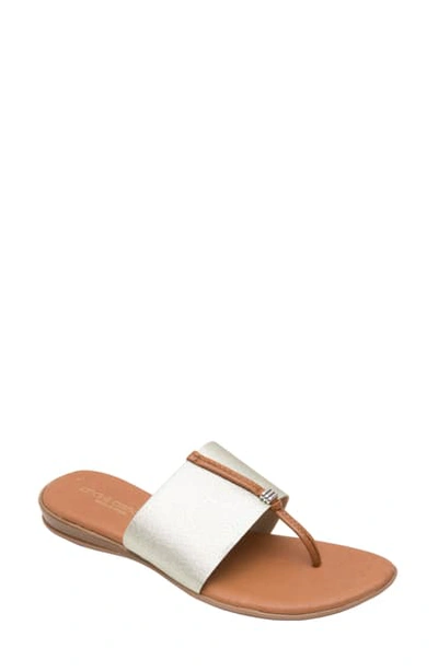 Shop Andre Assous Nice Sandal In Platino Fabric