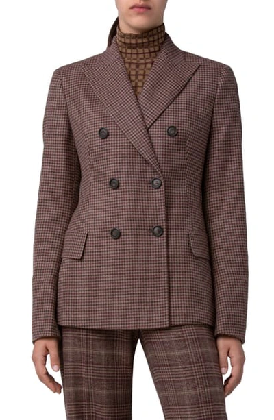 Shop Akris Double Breasted Cashmere Jacket In Plum Camel