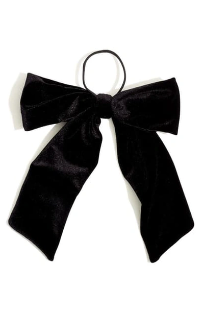 Shop Madewell Oversize Velvet Bow Hair Tie In True Black