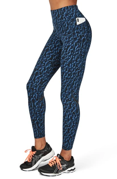 blue leopard print leggings